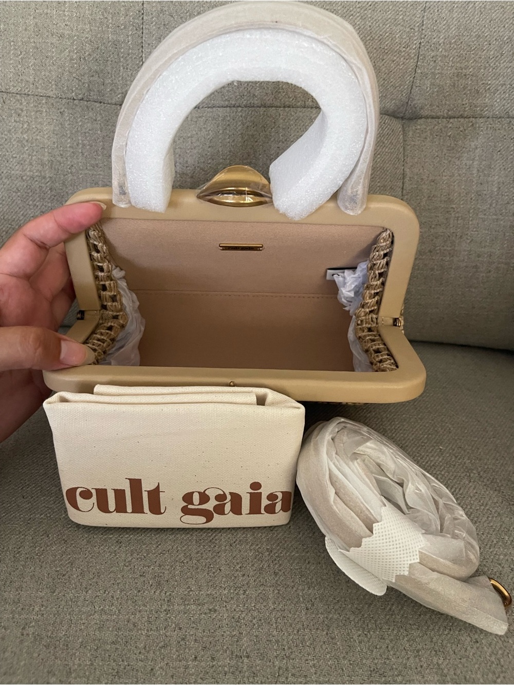 Cult Gaia mini Zuma crossbody bag in sand - Picture 4 of 5
